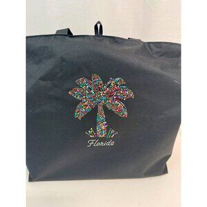 New FLORIDA Bedazzled Tote/Beach Bag  Zip Close